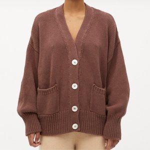 BABAA no.16 cotton cardigan in BITTERSWEET brown